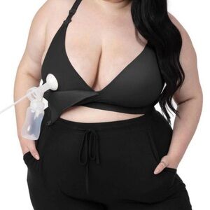 Kindred Bravely Minimalist Hands-Free Pumping & Nursing Bra Black NWT